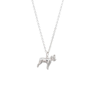 Boston Terrier Dog Charm Necklace Animal Pet Gift Giving: Gold
