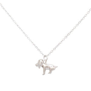 Beagle Dog Charm Dainty Necklace Pet Animal Gold Silver: Silver