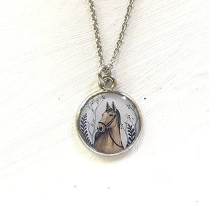 Horse Silver Necklace