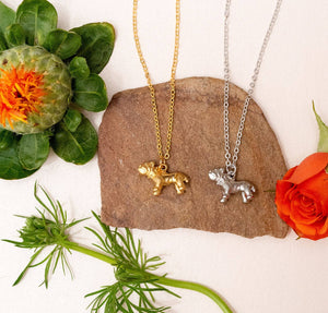 Pit Bull Dog Charm Pendant Necklace Pet Dog Mom Animal: Silver