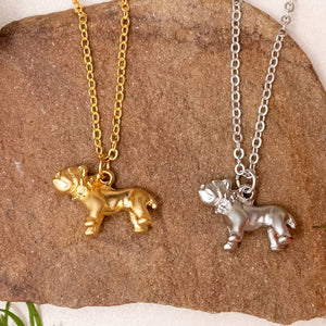 Pit Bull Dog Charm Pendant Necklace Pet Dog Mom Animal: Silver