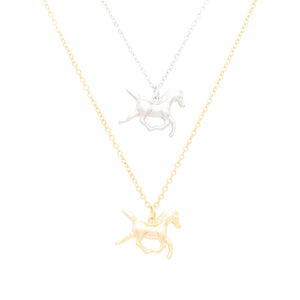 Running Horse Charm Pendant Necklace Gift Giving, Animal: Silver