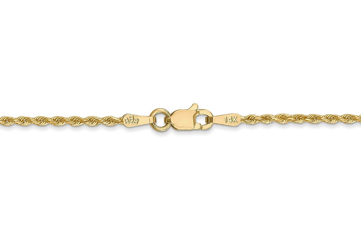 14K Gold Solid Handmade Rope Chain - 1.50mm