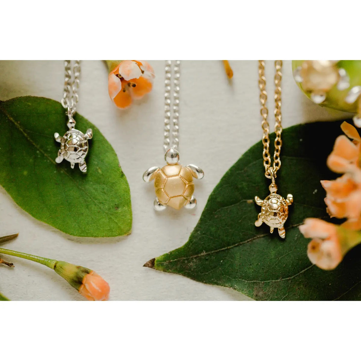 Turtle Mini Pendant 14K Gold Plated Sterling Silver Necklace