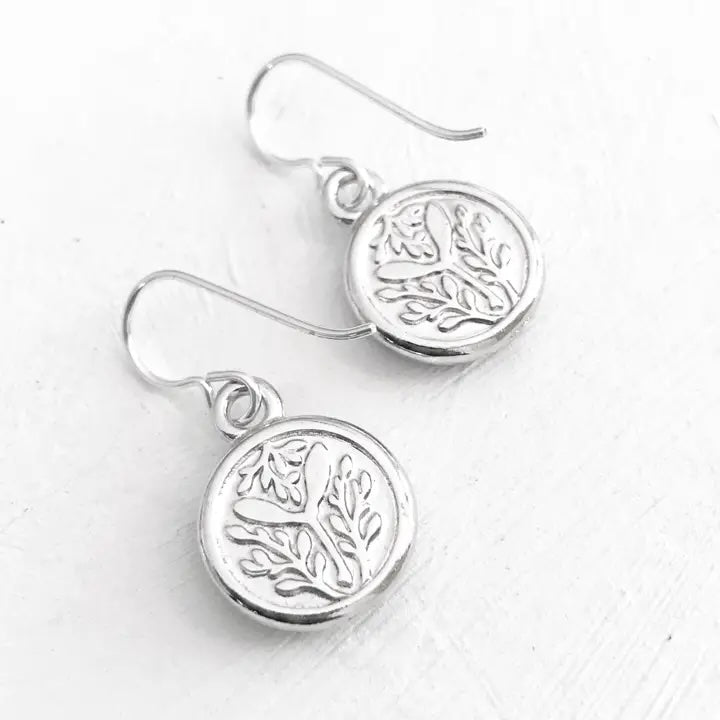 Tabby Cat Sterling Silver Earrings