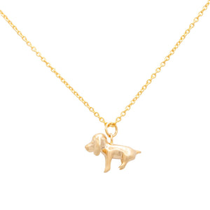 Beagle Dog Charm Dainty Necklace Pet Animal Gold Silver: Silver