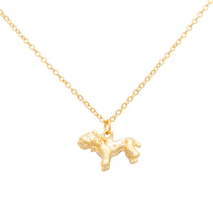 Pit Bull Dog Charm Pendant Necklace Pet Dog Mom Animal: Silver