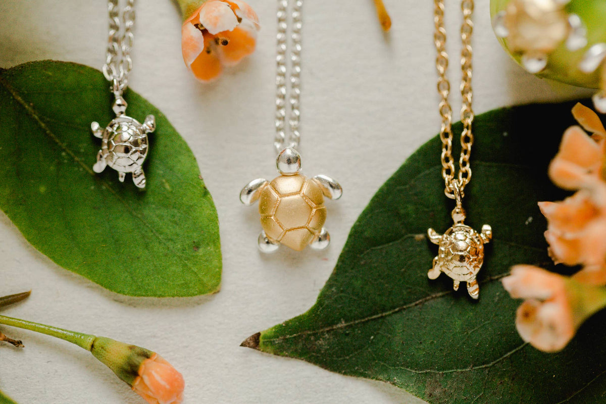 Turtle Mini Pendant Sterling Silver Necklace