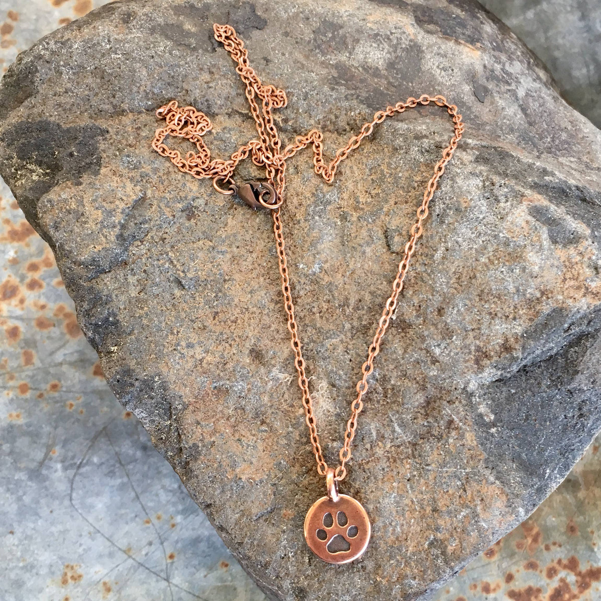 Paw Print Copper Necklace