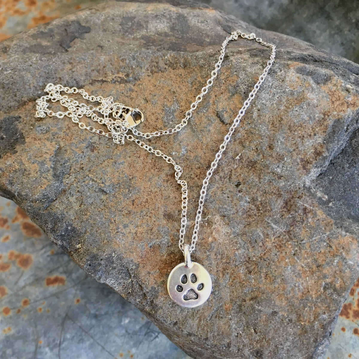 Paw Print Silver Necklace