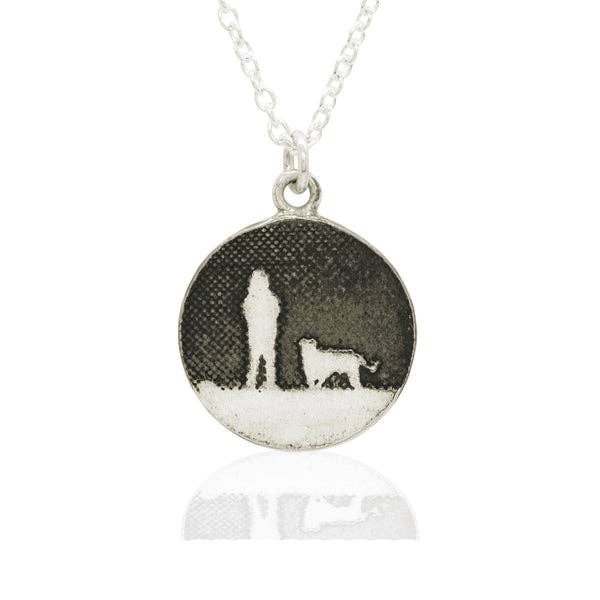 Walks Under Night&#39;s Sky Dog Necklace in Sterling Silver