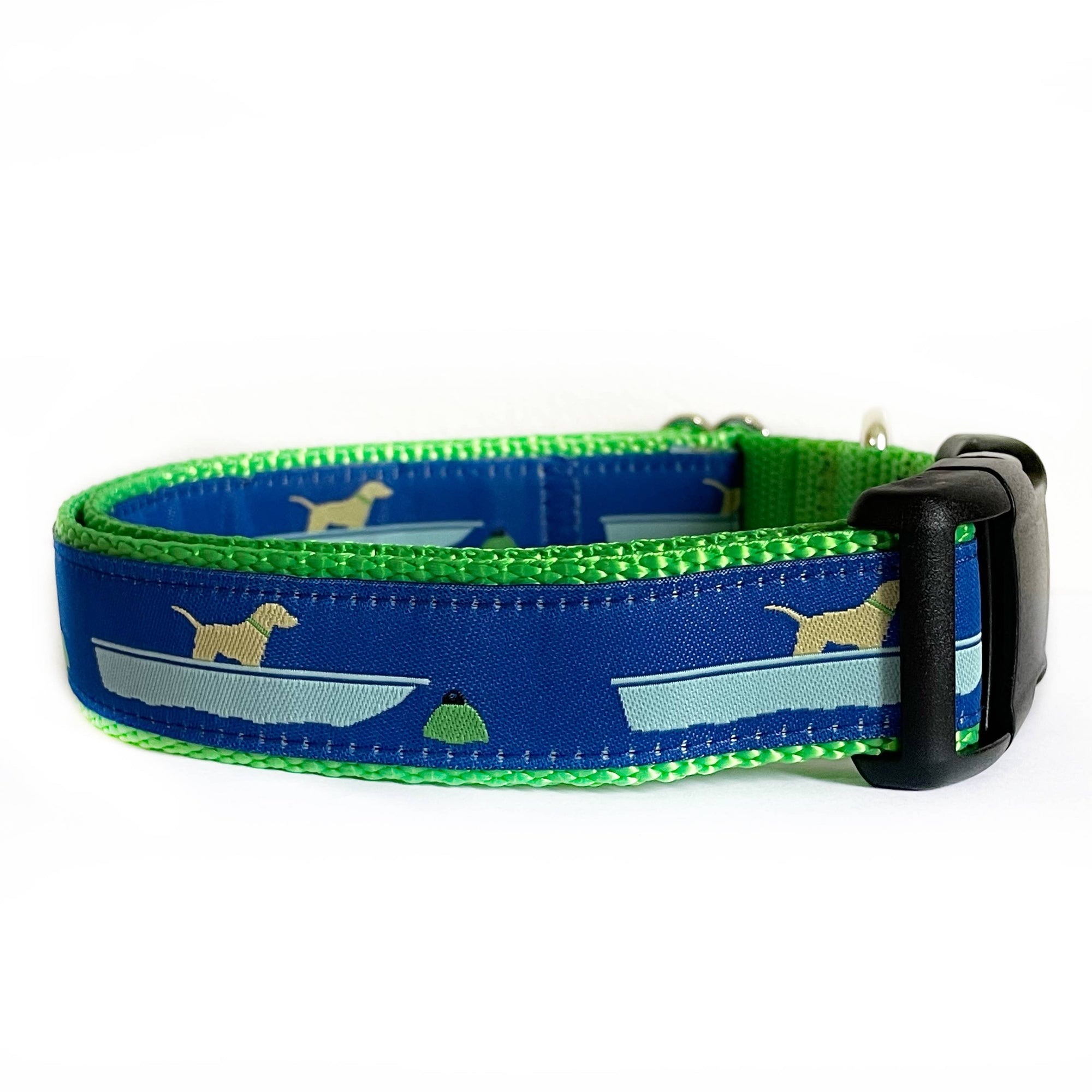 Yellow Lab in a Boat  - Dog Collar