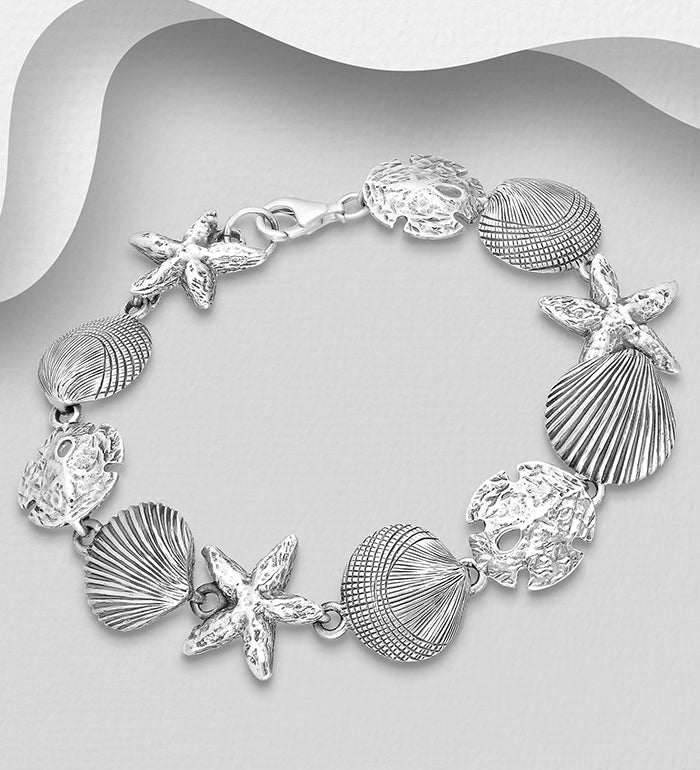 Shell &amp; Starfish Sterling Silver Bracelet