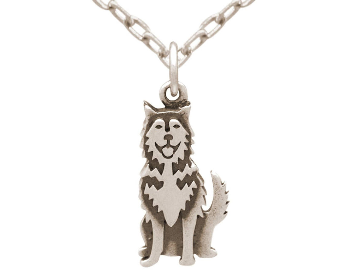 Siberian Husky Pendant Sterling Silver Necklace