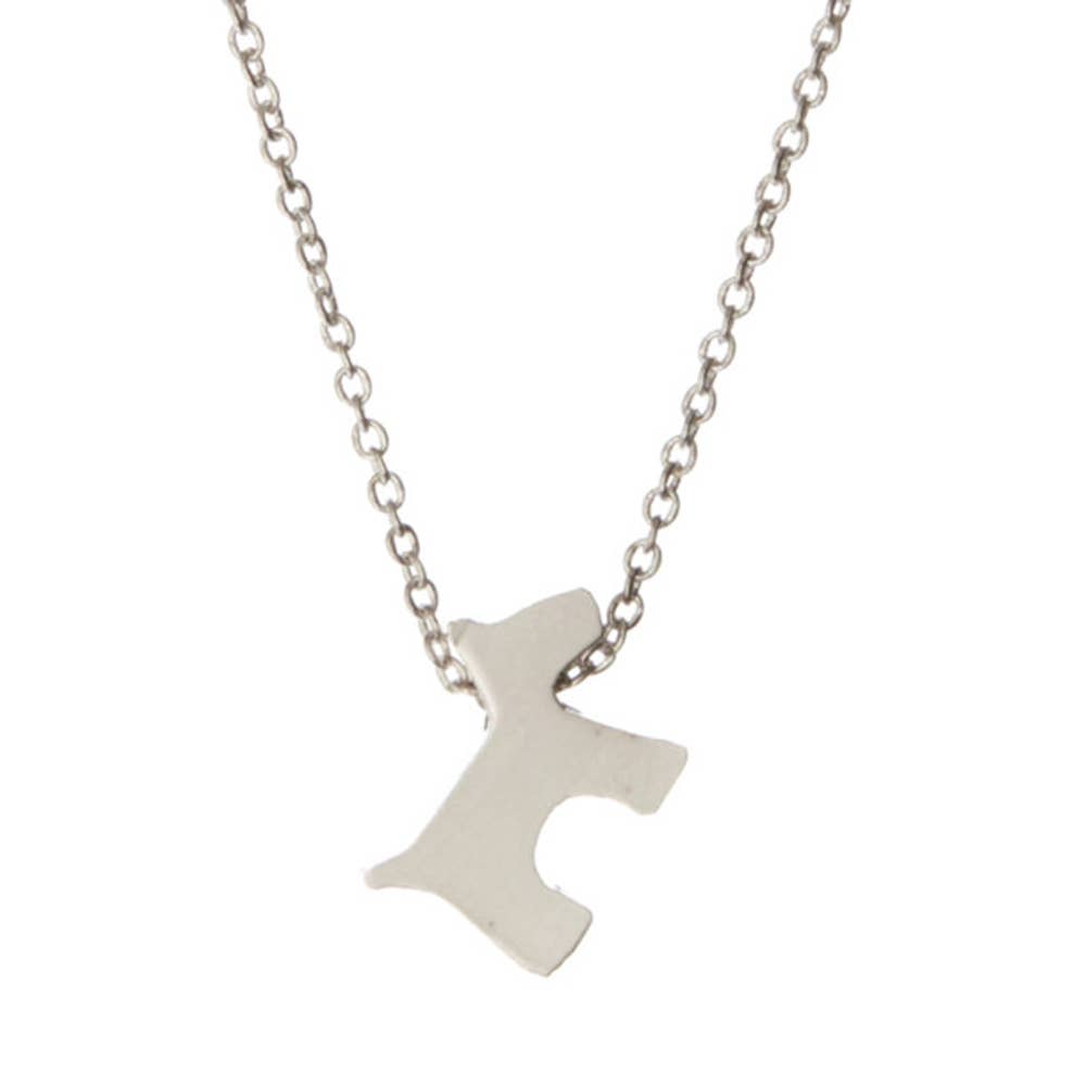 Scottie, Westie Dog Pendant Matte Sterling Silver Necklace