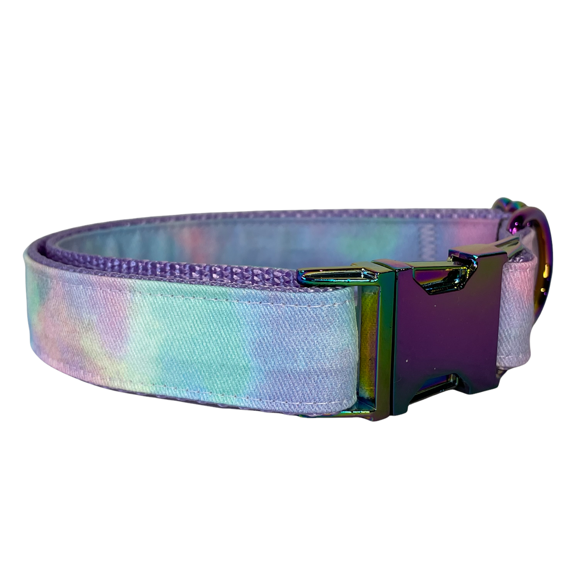 Pastel Rainbow Tiedye with Rainbow Metal Hardware - Dog Leash 52&quot;