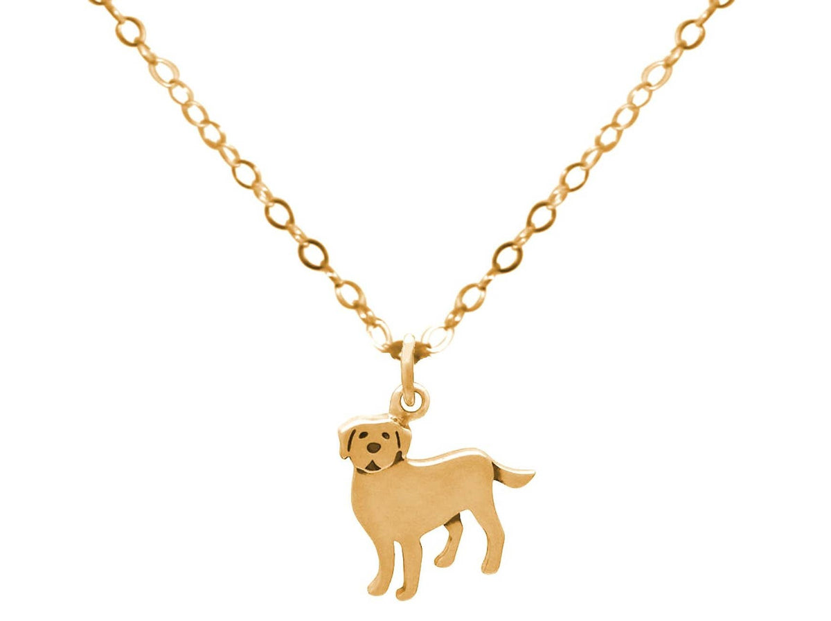 Labrador Retriever Pendant Gold Plated Sterling Silver Necklace