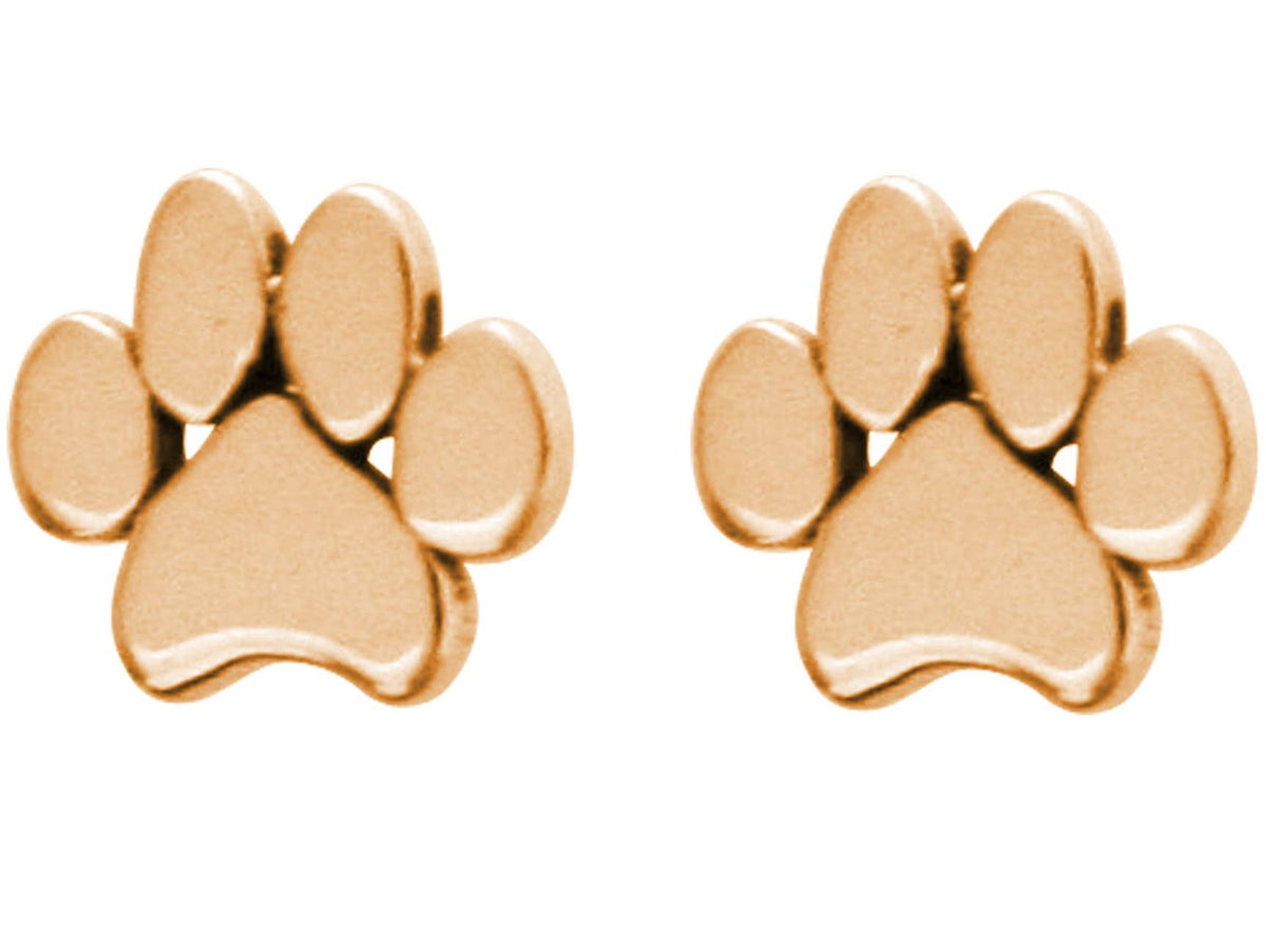 Paw Stud Gold Plated Sterling Silver Earrings